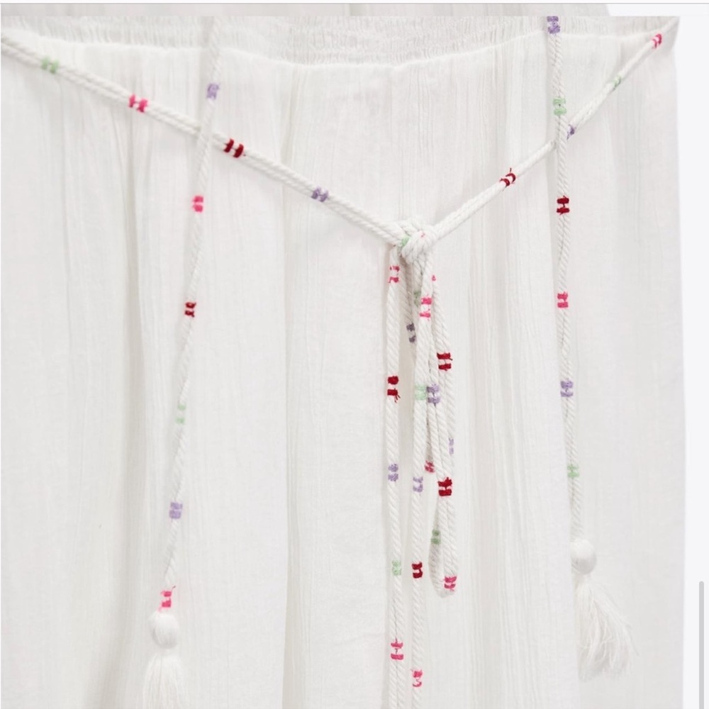🎉SALE🎉NWT🩵ZARA Topstitch Gauze Maxi Dress | XL - Picture 7 of 8